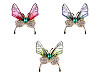 Brosche mit geschliffenen Steinchen Libelle, Schmetterling