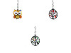 Metal backpack / key chain - owl, tree of life