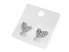 Stainless steel earrings with rhinestones, heart 