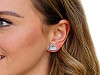 Stainless steel earrings with rhinestones, heart 