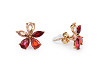 Boucles d’oreilles en acier inoxydable avec strass, Fleurs