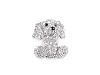 Brooch with rhinestones - dog