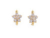 Stainless steel earrings with rhinestones, flower