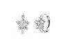 Stainless steel earrings with rhinestones, flower