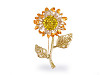 Broche avec strass, Tournesol