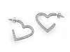 Stainless steel earrings with crhinestones, heart