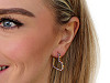 Boucles d’oreilles en acier inoxydable avec strass, Cœur