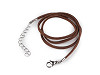 Eco-leather lanyard with stainless steel carabiner, length 46 cm