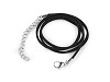 Eco-leather lanyard with stainless steel carabiner, length 46 cm