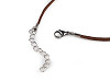 Eco-leather lanyard with stainless steel carabiner, length 46 cm