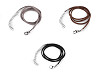 Eco-leather lanyard with stainless steel carabiner, length 46 cm