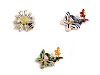 Brooch flower with honey bee, butterflies