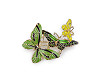 Brooch flower with honey bee, butterflies