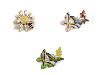 Brooch flower with honey bee, butterflies