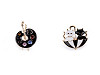 Brooch - painter's palette, cats under an umbrella