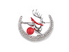 Brooch with rhinestones deer
