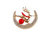 Brooch with rhinestones deer