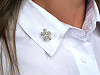 Snowflake brooch with rhinestones