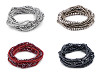 Elastic bracelets made of seed beads and cut beads, set of 10 pieces
