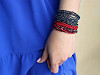 Elastic bracelets made of seed beads and cut beads, set of 10 pieces