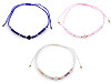Bracelet Shamballa avec cœur et perles taillées, effet AB