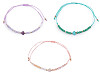 Bracciale Shamballa, con cuore e perline, tagliate, con effetto AB