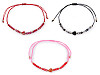 Bracciale Shamballa, con cuore e perline, tagliate, con effetto AB