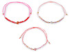 Bracelet Shamballa avec cœur et perles taillées, effet AB