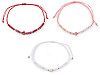 Bracciale Shamballa, con cuore e perline, tagliate, con effetto AB