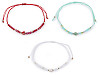 Bracciale Shamballa, con cuore e perline, tagliate, con effetto AB