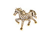 Brož s broušenými kamínky kůň