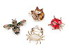 Broșă albină, crab, vulpe, gărgăriță