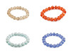 Pulsera de cuentas de minerales, materiales sintéticos y vidrio