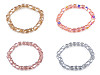 Bracciale elastico, realizzato con perle tagliate, con effetto AB