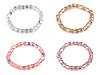Stretch bracelet made of cut beads with AB effect