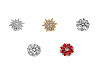 Bottone decorato, con strass