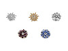 Button decoration with rhinestones