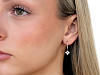 Boucles d’oreilles Fleur en acier inoxydable avec strass
