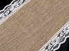 Jute Table Runner / Tablecloth with Lace 40x300 cm