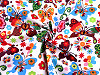 Tkanina bawełniana / płótno motyle i kwiaty