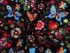 Cotton Fabric / Canvas - Butterflies and Flowers