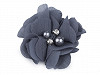 Flori textile cu perle și strasuri, Ø50 mm
