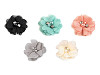Fleur décorative en maille, Ø 5 cm, avec perles