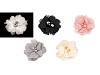 Fiore decorativo, in retina, con perline, Ø 5 cm