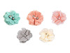 Fiore decorativo, in retina, con perline, Ø 5 cm