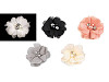Fiore decorativo, in retina, con perline, Ø 5 cm