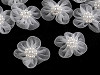 Organza Flower Ø30-35 mm with Imitation Pearls
