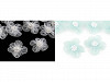 Organza Blume Ø 30 – 35 mm mit Perlen