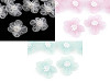 Fiore in organza, Ø 3-3,5 cm, con finte perle