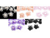 Fleur en organza, Ø 3-3,5 cm avec imitations de perles